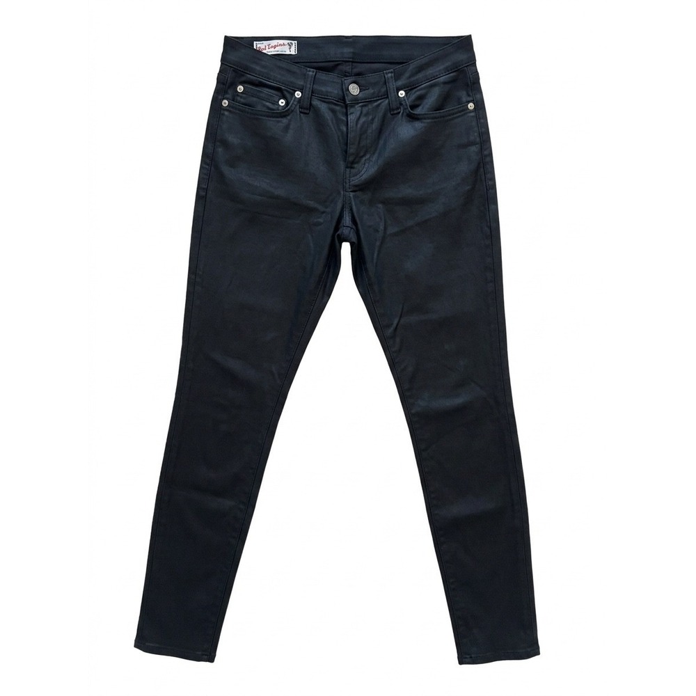 Red Engine Scorcher Black Coated Skinny Jeans Womens Size 28 USA Made Slim Fit